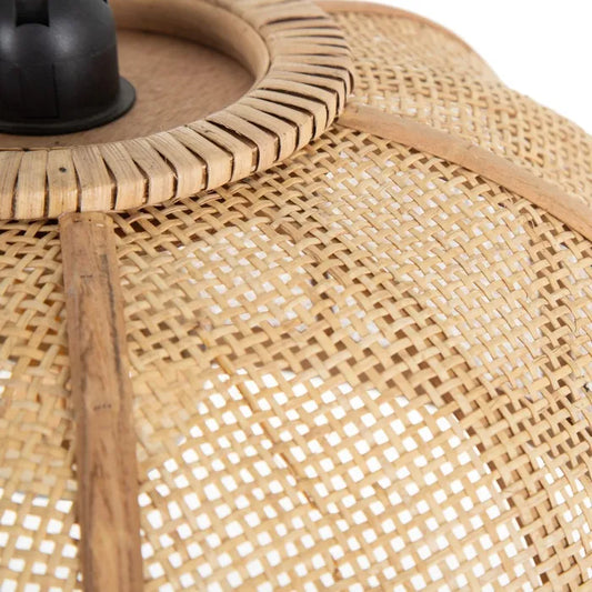 Lámpara techo natural fibra.