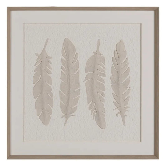 Cuadro decoración plumas.