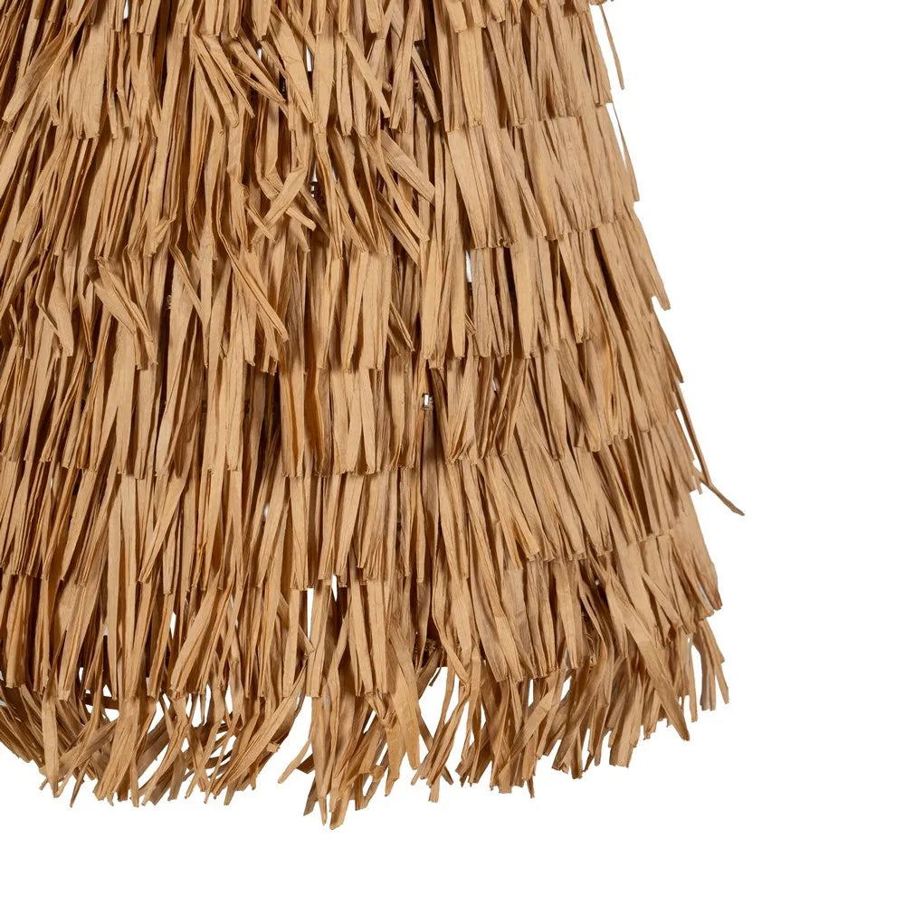 Lámpara techo fibra natural.