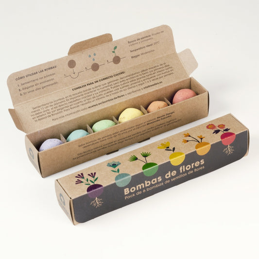Pack seis bombas de flores.