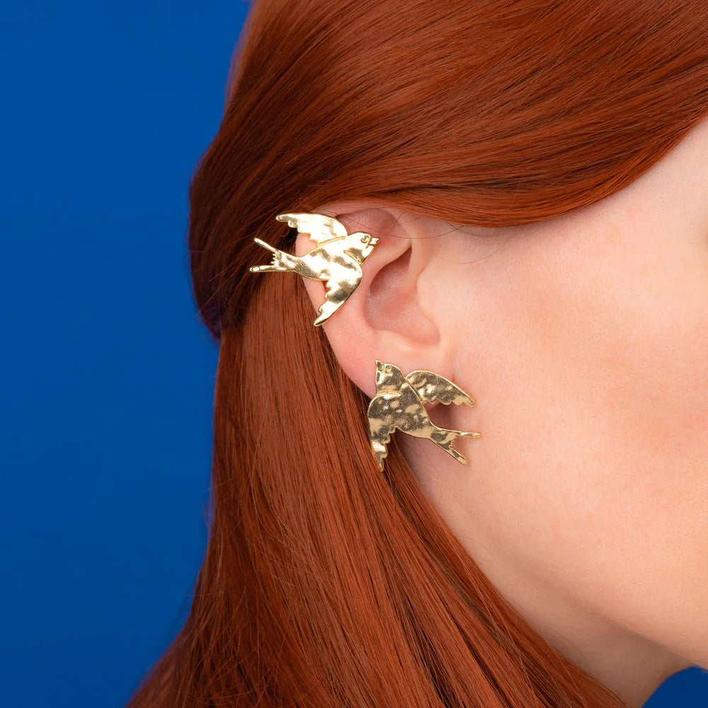 Pendientes acero golondrinas.