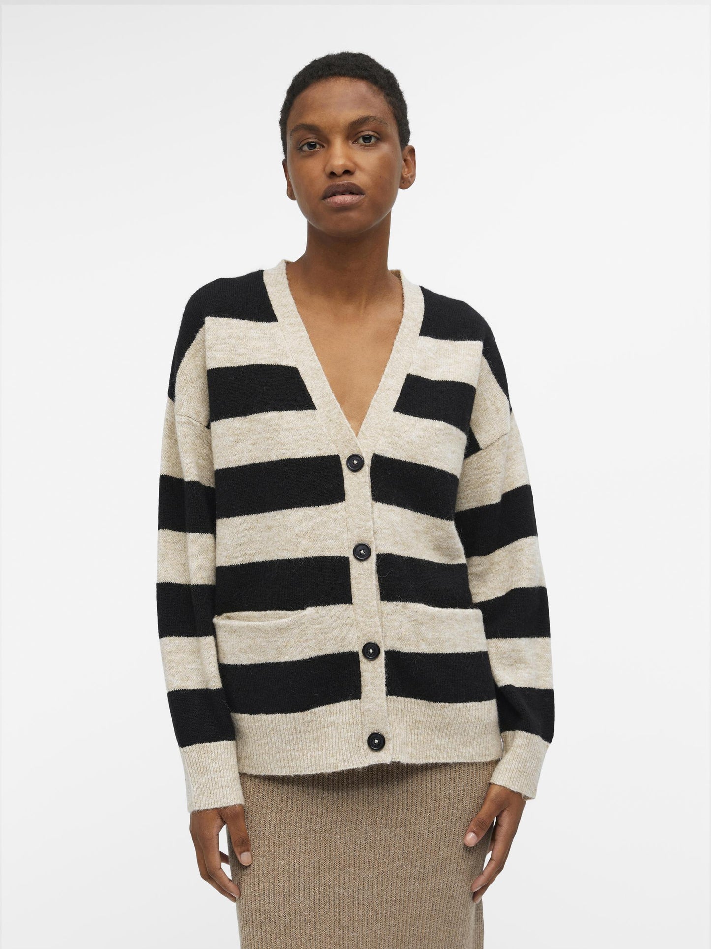 Cardigan a rayas.