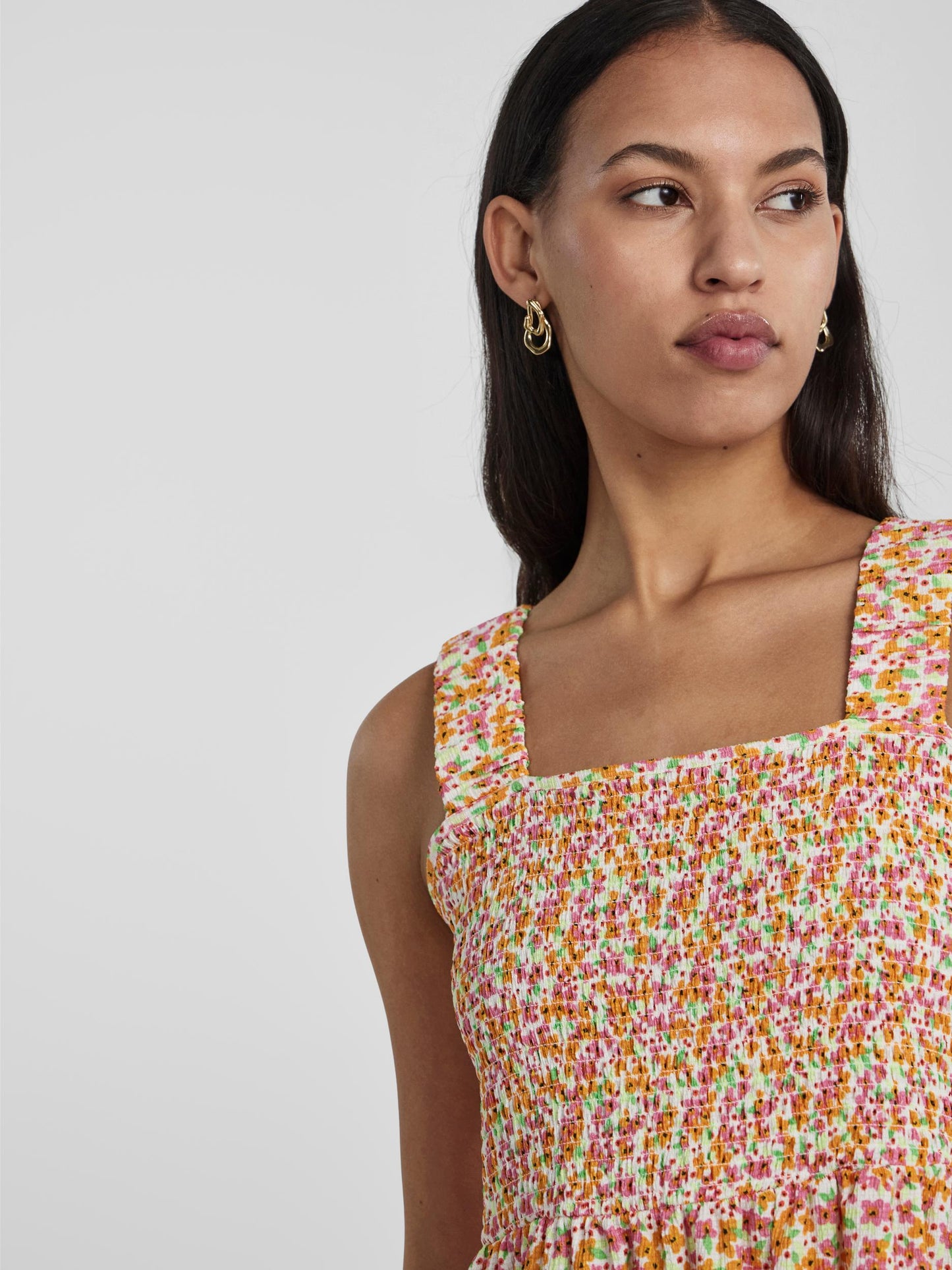Vestido maxi estampado.