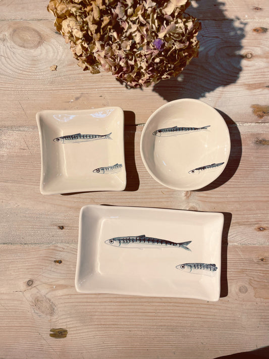 Bandeja anchoa, pulpo y cangrejo.