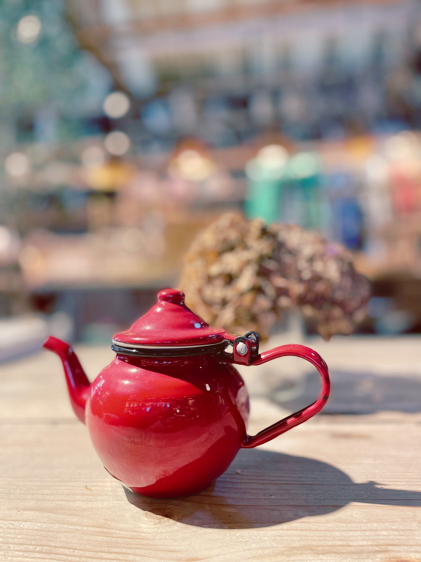 Tetera esmaltada roja IBILI