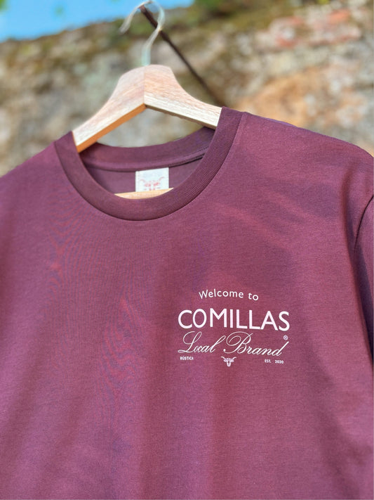 Camiseta RÚSTICA "welcome" red brown.