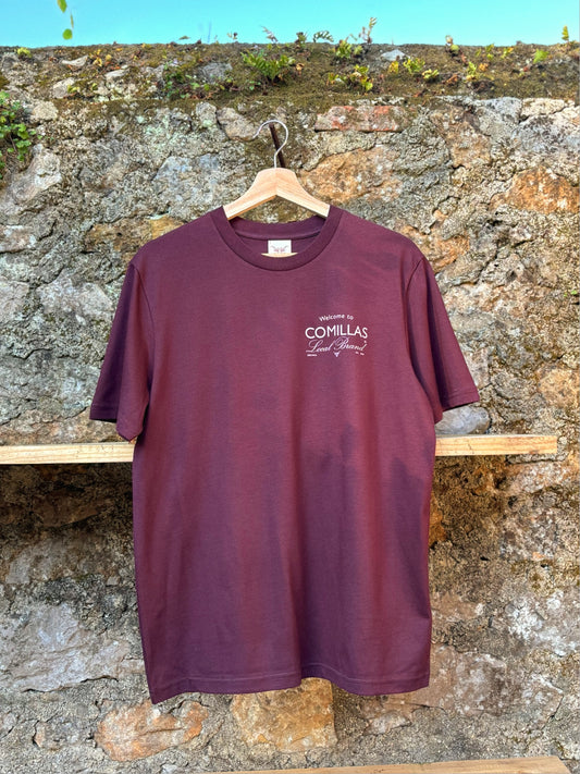 Camiseta RÚSTICA "welcome" red brown.