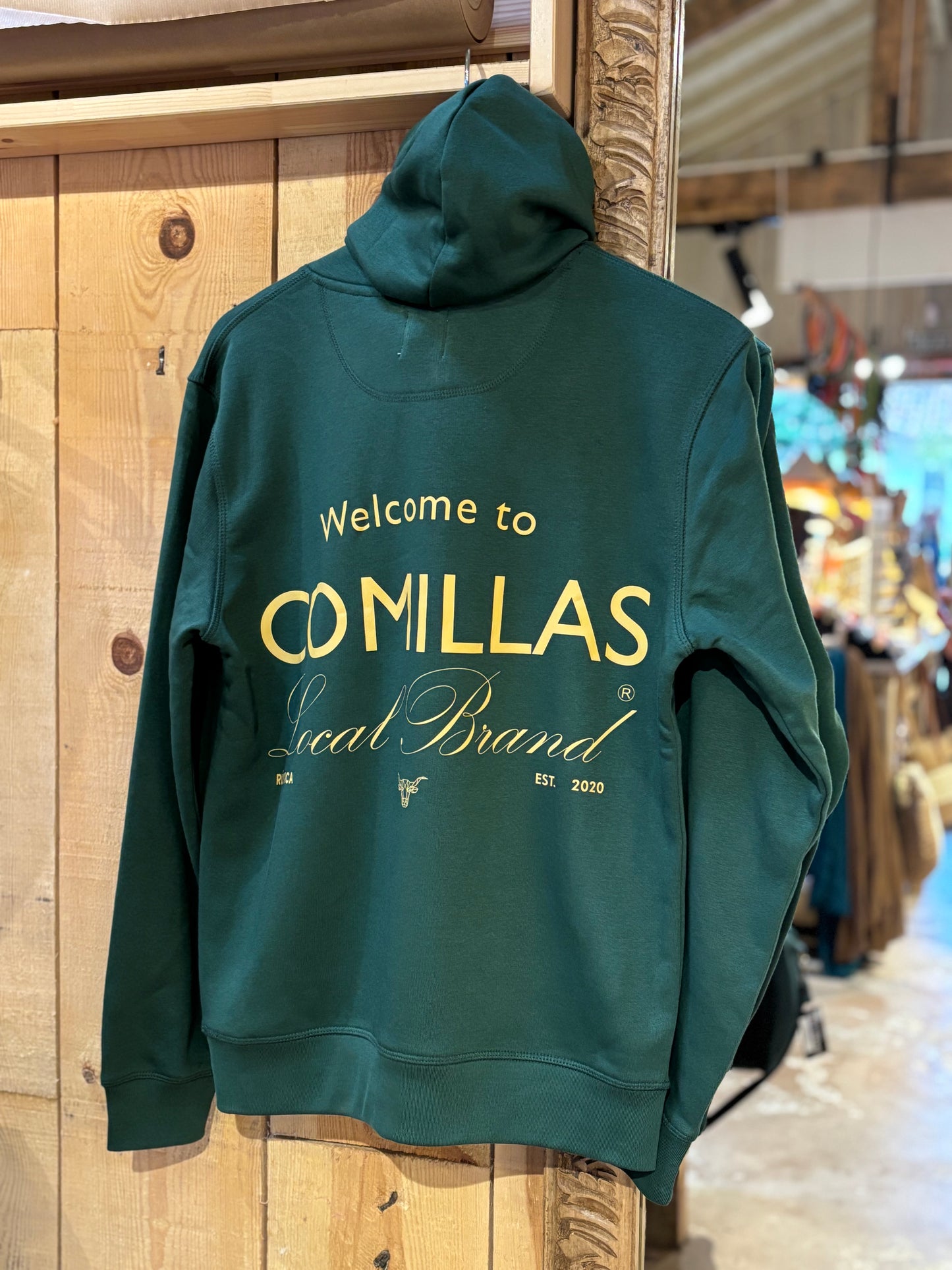 Sudadera RÚSTICA "welcome"  bottle green.