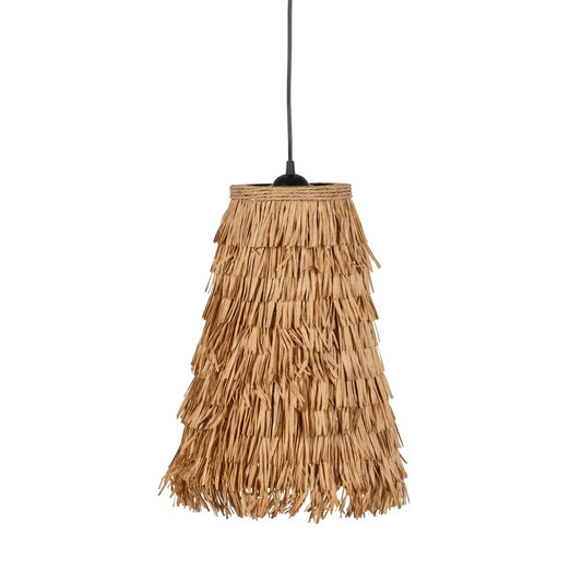 Lámpara techo fibra natural.