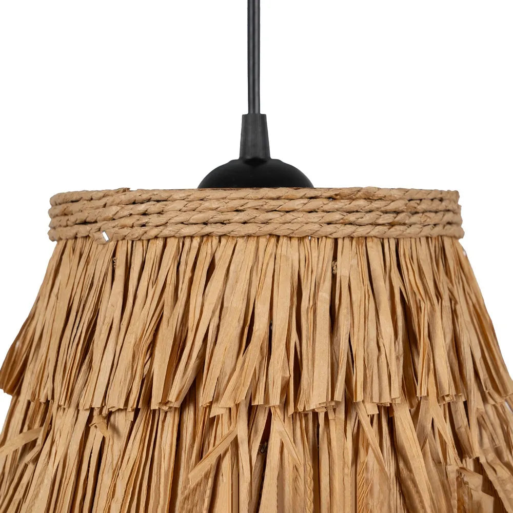 Lámpara techo fibra natural.