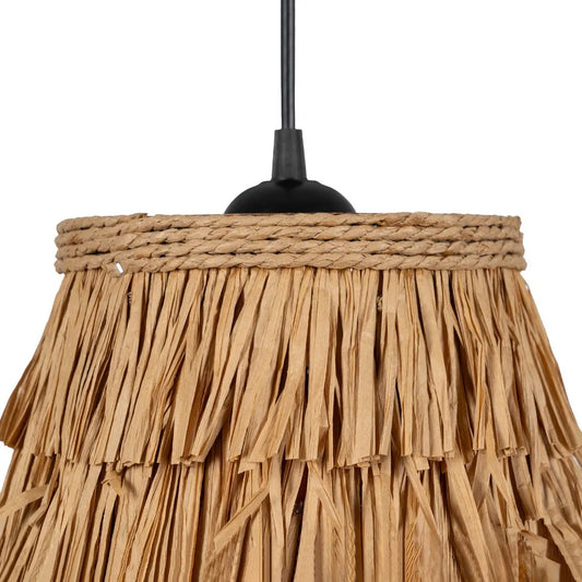 Lámpara techo fibra natural.