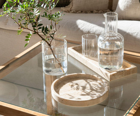 Bandeja travertino rectangular.