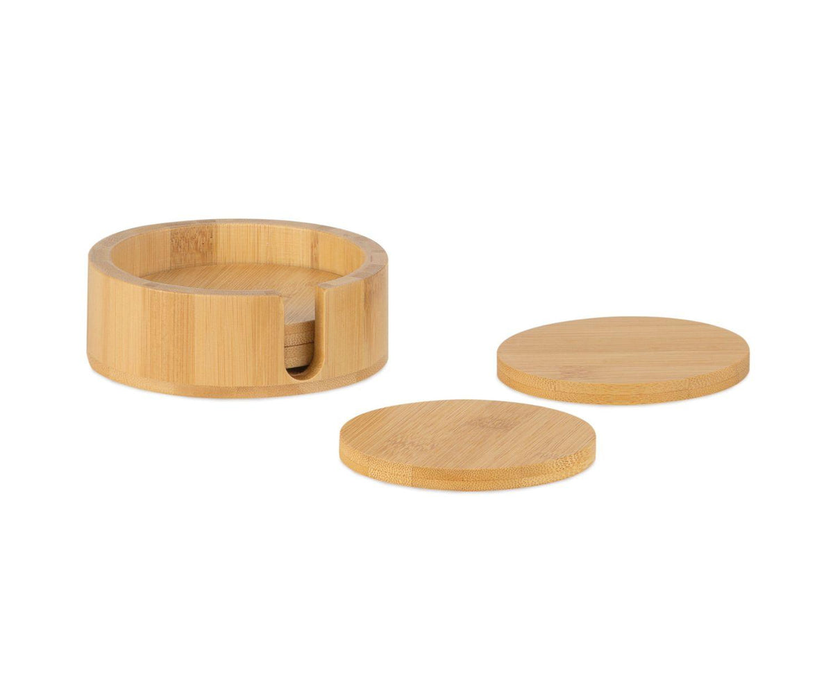 Posavasos bambú con soporte.