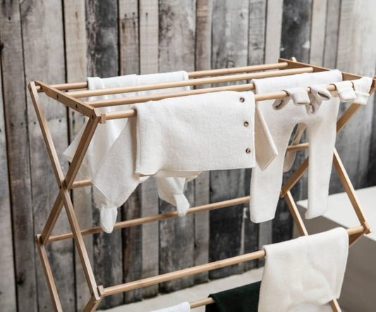 Tendedero plegable bambú.